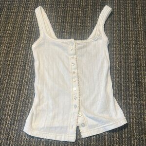 Intimately Free People Square Neck Pointelle in Sugar Swizzle (White/Butter)